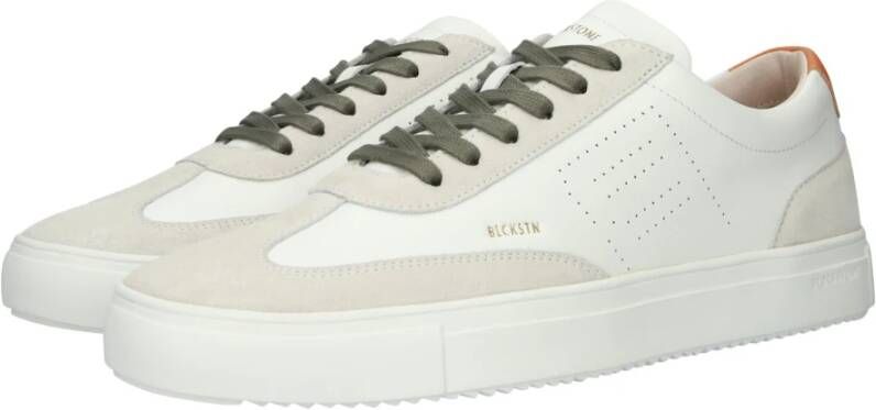 Blackstone Slate Harper Perf White Orange Sneaker (low) White Heren