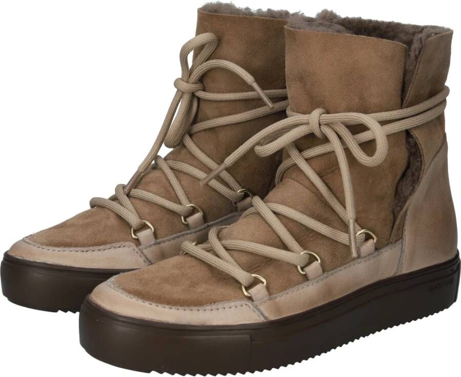 Blackstone UKI Ul87 Fossil High-Top Sheepskin Beige Dames