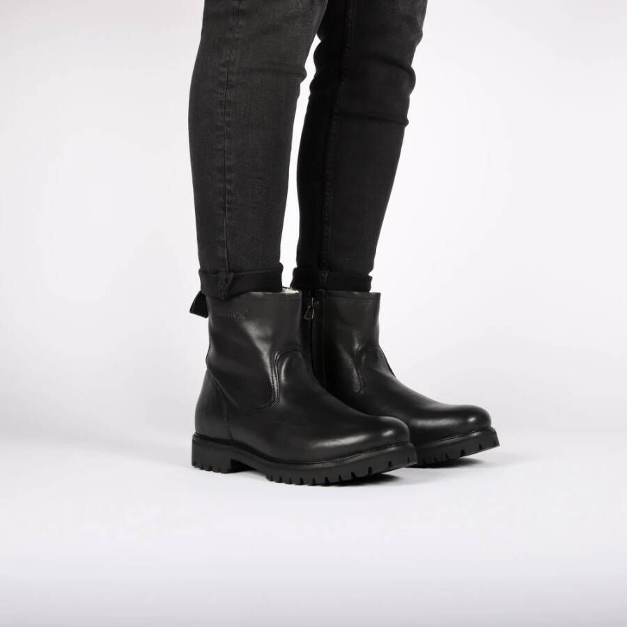 Blackstone Winter leren laarzen met rits Black Heren