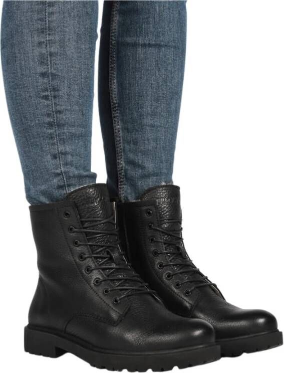 Blackstone Wl02 Black Lace Up Boot Fur Zwart Dames