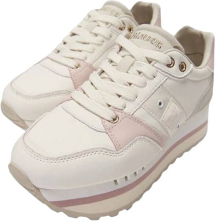 Blauer Beige Low Top Sneakers Nude