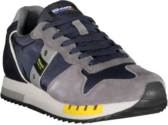 Blauer Blauwe Contrast Vetersneakers