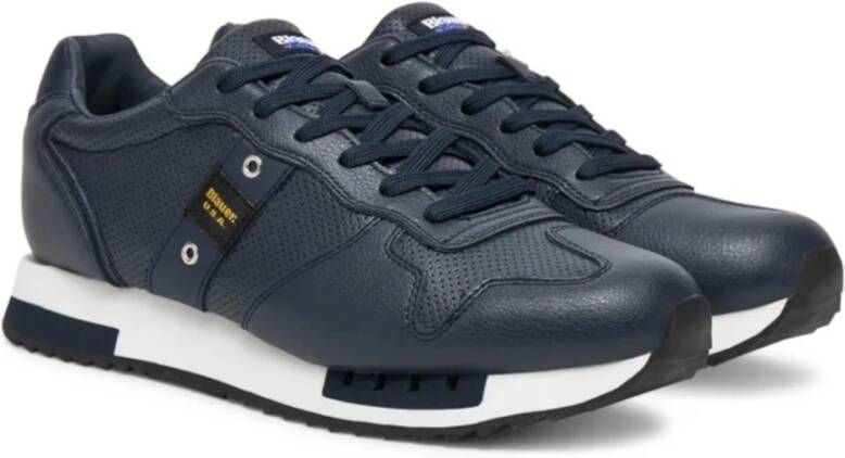 Blauer Blauwe Lage Sneakers