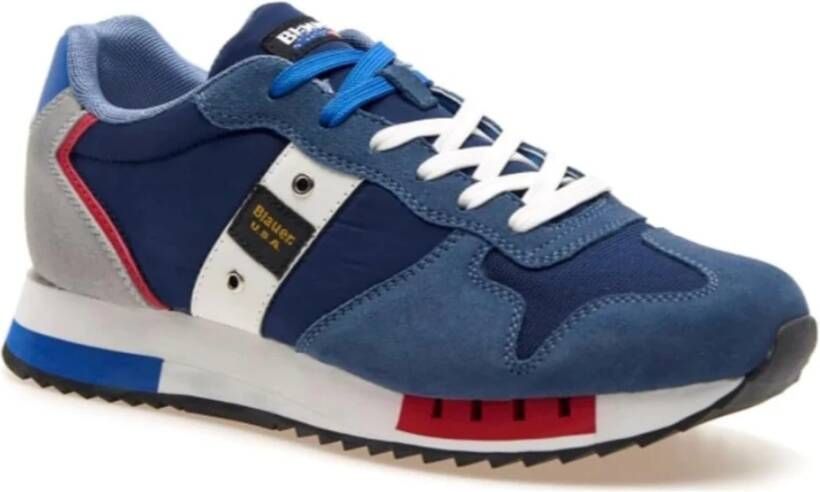 Blauer Blauwe Mesh Suède Sneaker Blue Heren