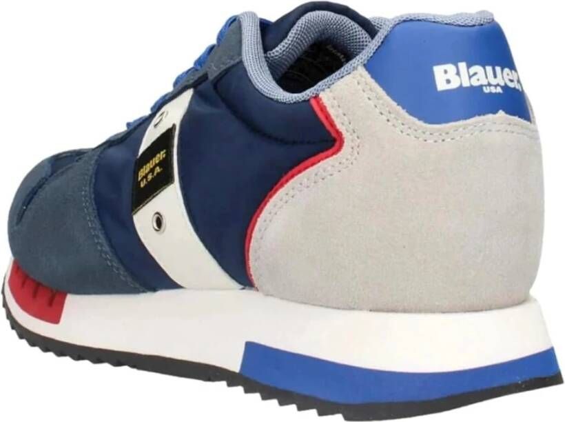 Blauer Blauwe Mesh Suède Sneaker Blue Heren