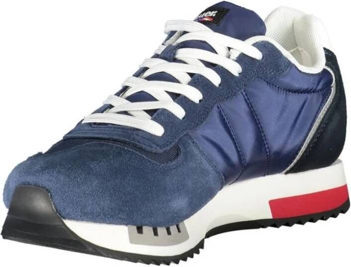 Blauer Blauwe Polyester Sneakers met Contrasterende Details