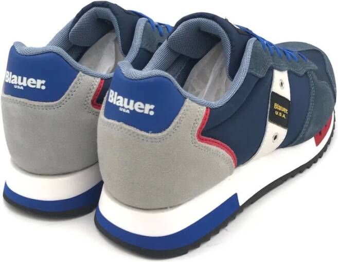 Blauer Blauwe Sneakers met Technische Inzetstukken Multicolor Heren