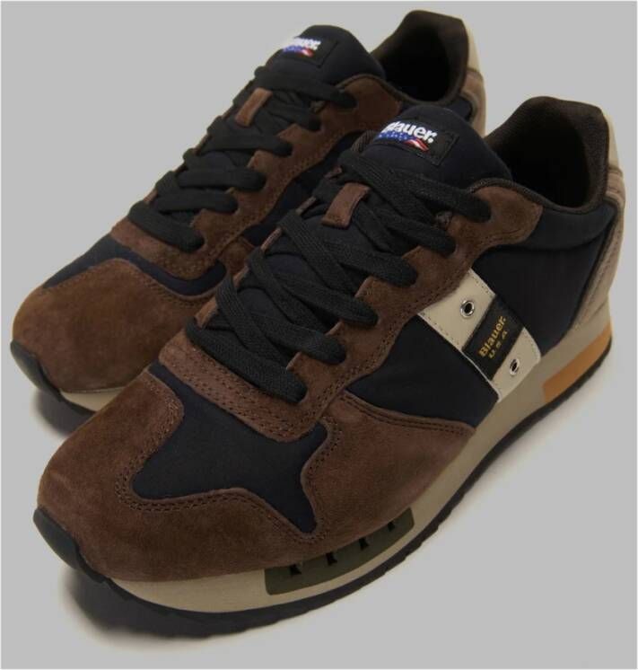 Blauer Bruine Sneakers Stijlvol Comfortabele Casual Look Multicolor Heren