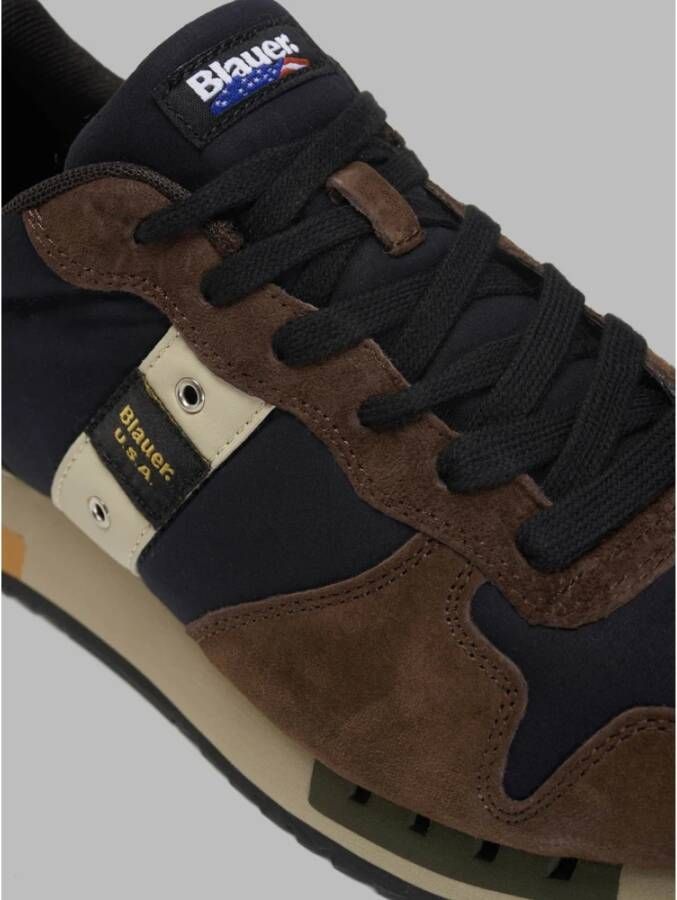 Blauer Bruine Sneakers Stijlvol Comfortabele Casual Look Multicolor Heren