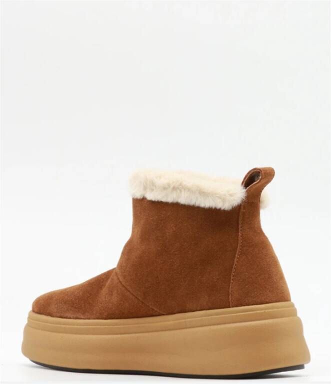 Blauer Bruine Suède Sneeuw Enkellaars Brown Dames