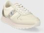 Blauer Sportieve Beige Vetersneakers met Contrastdetails Beige Dames - Thumbnail 15
