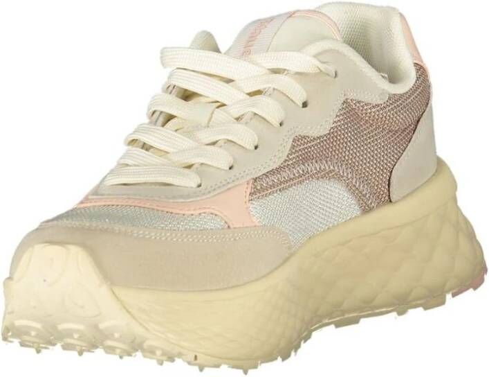 Blauer Chique Atletische Sneakers met Roze Details