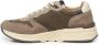 Blauer Contrastmateriaal Sneakers Bruin Beige - Thumbnail 4