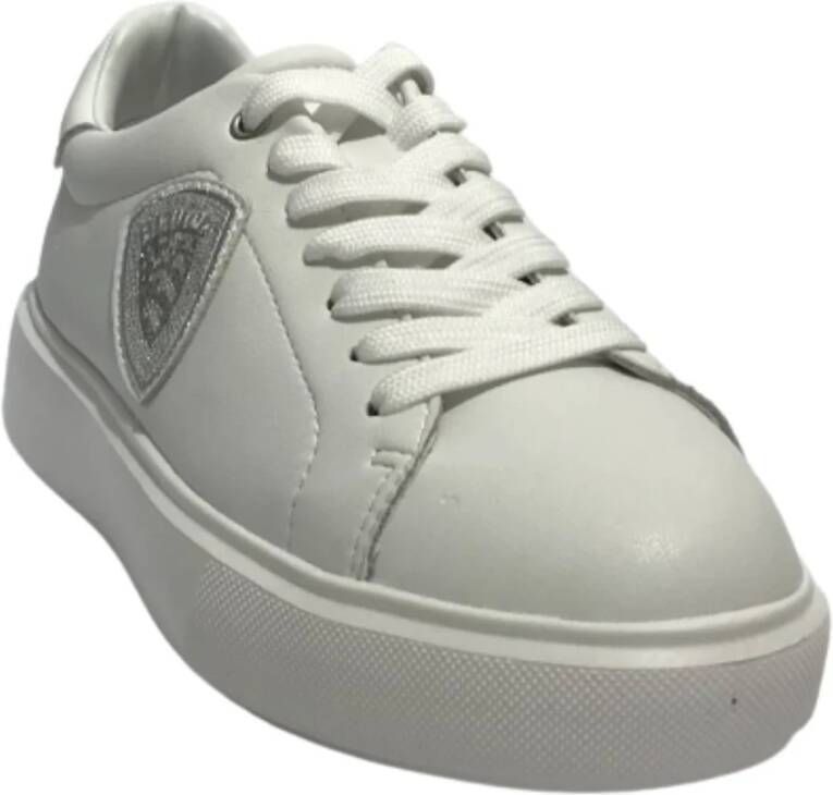 Blauer Dames Venus Leren Sneaker Wit Dames