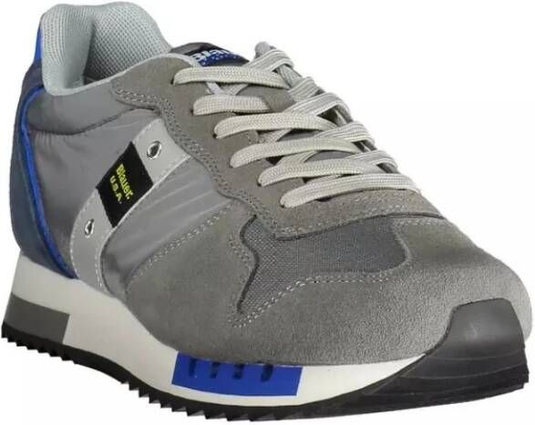 Blauer Elegante grijze sportsneakers met contrasterende accenten Multicolor Heren