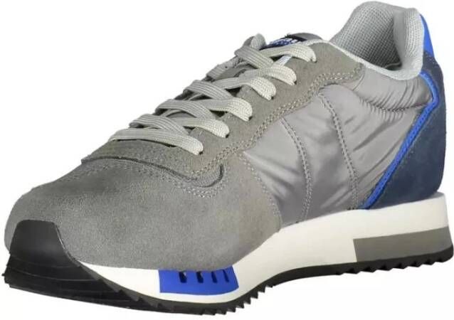 Blauer Elegante grijze sportsneakers met contrasterende accenten Multicolor Heren