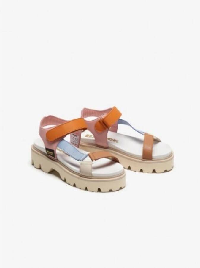 Blauer Moderne Oversized Platte Sandalen Oranje Dames