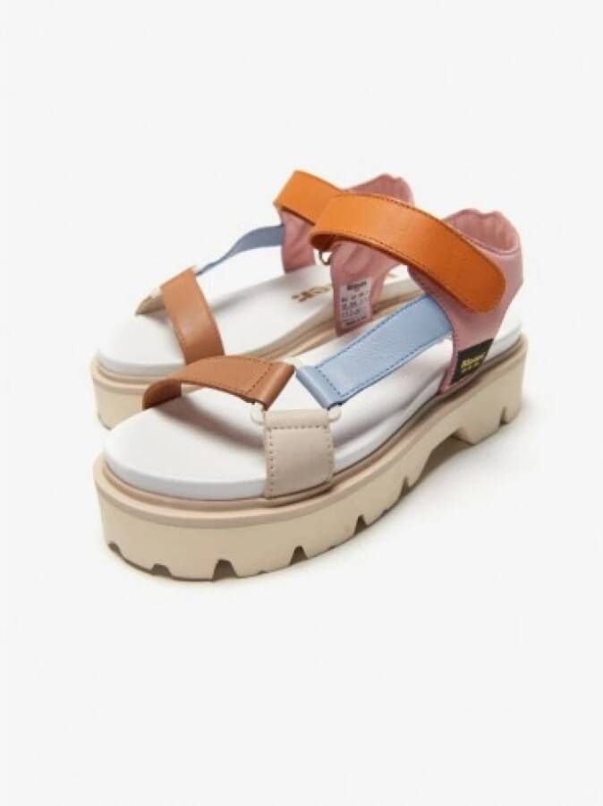 Blauer Moderne Oversized Platte Sandalen Oranje Dames