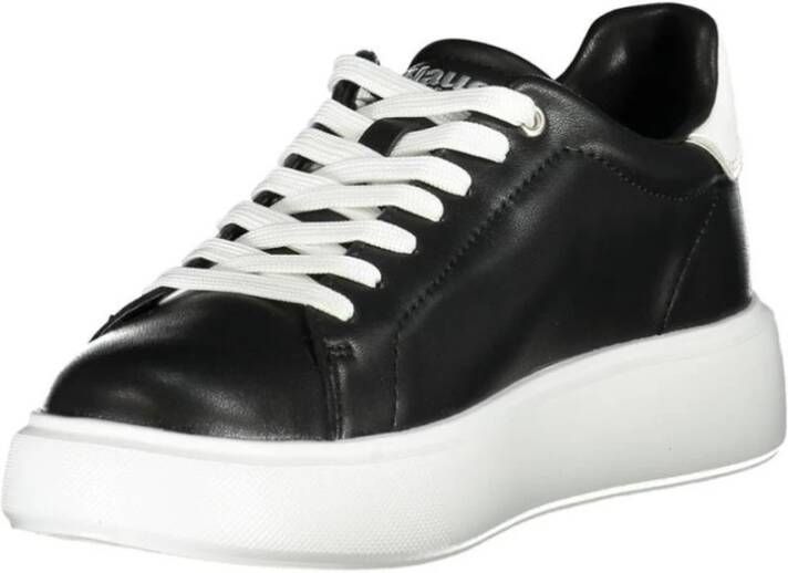 Blauer Glinsterende Leren Sneaker met Verwijderbare Binnenzool