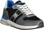 Blauer Grijze Polyester Sneaker met Veters Contrastdetails Print Logo Multicolor Heren - Thumbnail 15