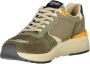 Blauer Groene Polyester Heren Sneaker - Thumbnail 2