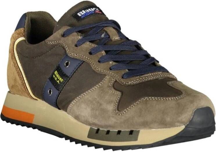 Blauer Groene Sneaker met Contrastdetails Green Heren