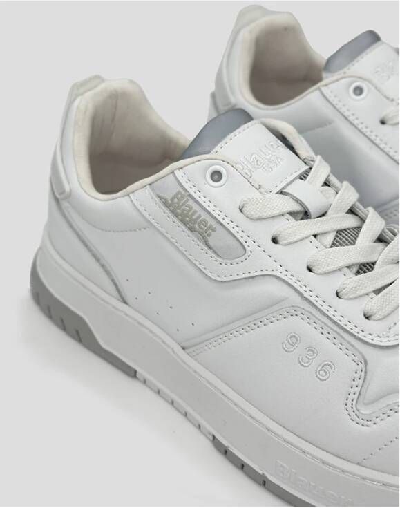 Blauer Heren Sneaker van Leer in Wit Heren