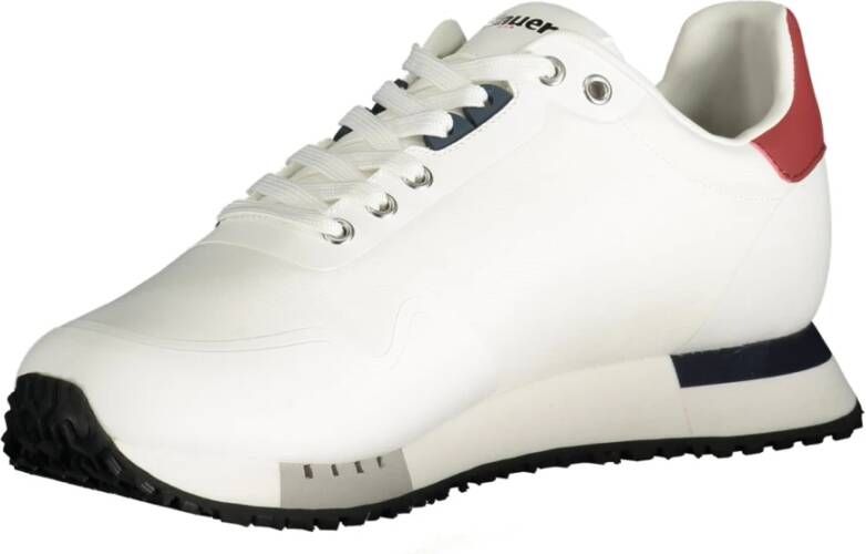 Blauer Heren Witte Sportschoenen met Veters White Heren