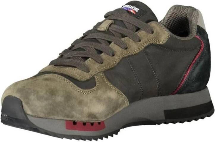 Blauer Klassieke leren sneaker met premium afwerking