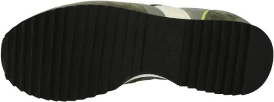 Blauer Lage sneakers van suède en stof