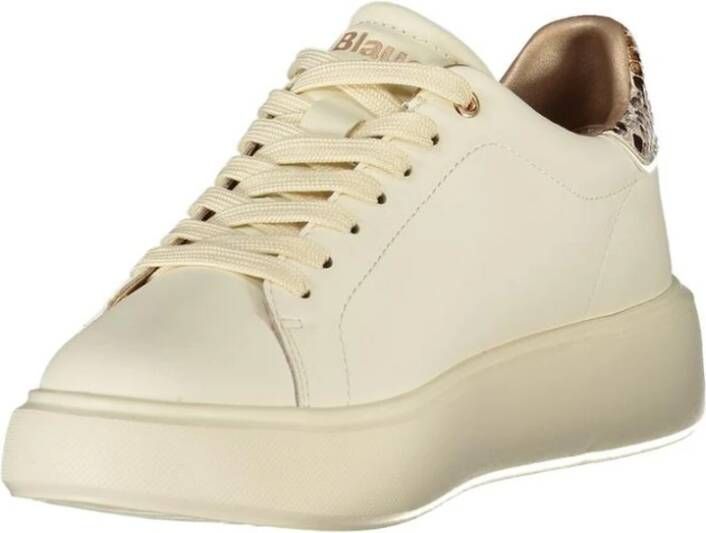 Blauer Leren Lage Sneakers