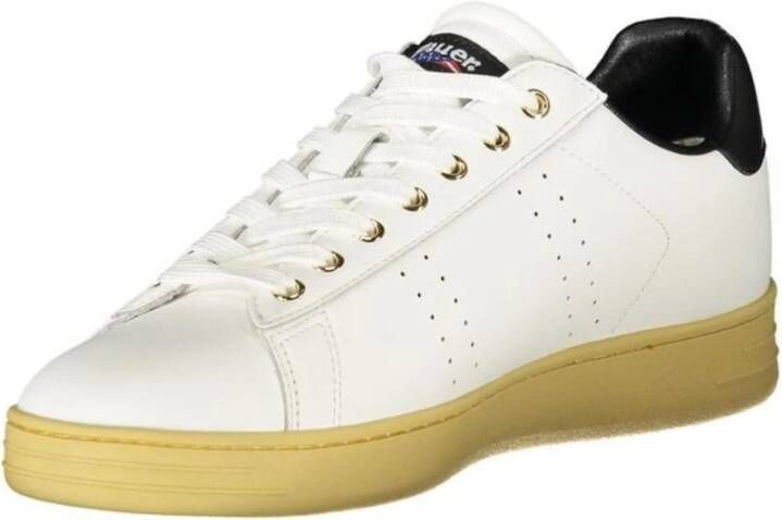 Blauer Leren Low-Top Sneakers