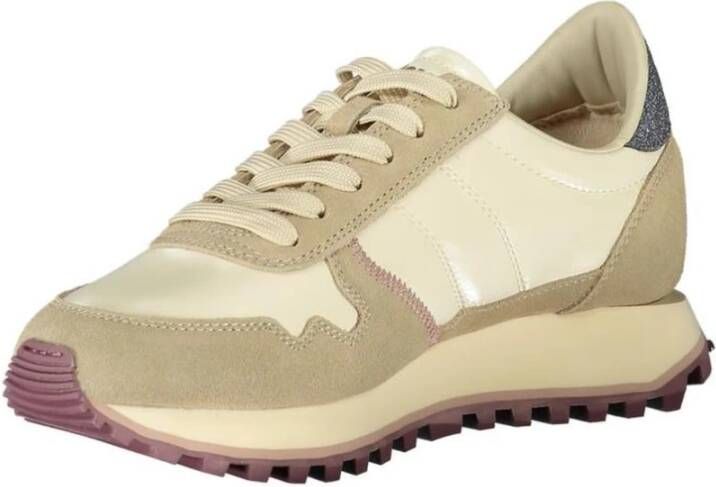 Blauer Leren Minimalistische Sneaker