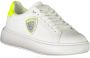 Blauer Sportieve witte vetersneakers met contrastdetails White Dames - Thumbnail 4