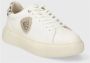 Blauer Luipaardprint Witte Leren Sneakers White Dames - Thumbnail 3