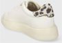 Blauer Luipaardprint Witte Leren Sneakers White Dames - Thumbnail 4