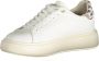 Blauer Luipaardprint Witte Leren Sneakers White Dames - Thumbnail 8