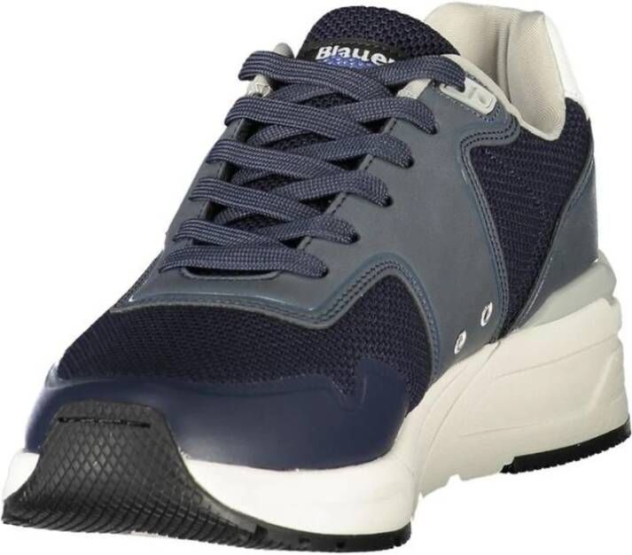 Blauer Moderne Sneaker met Contrasterende Stijl