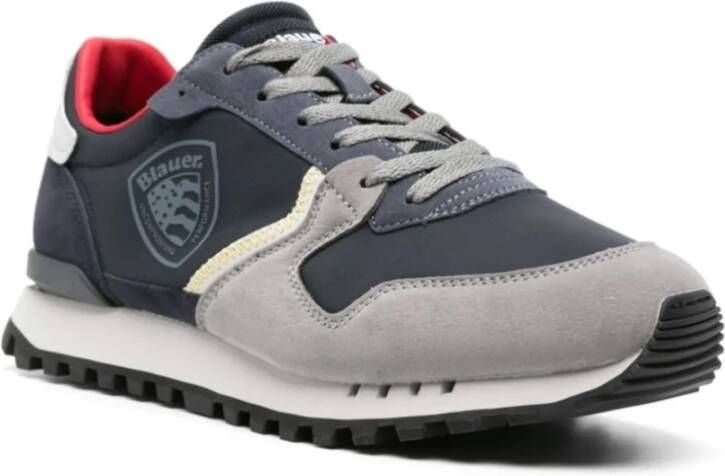 Blauer Navy Rood Sneakers Stijlvol Casual Heren Multicolor Heren