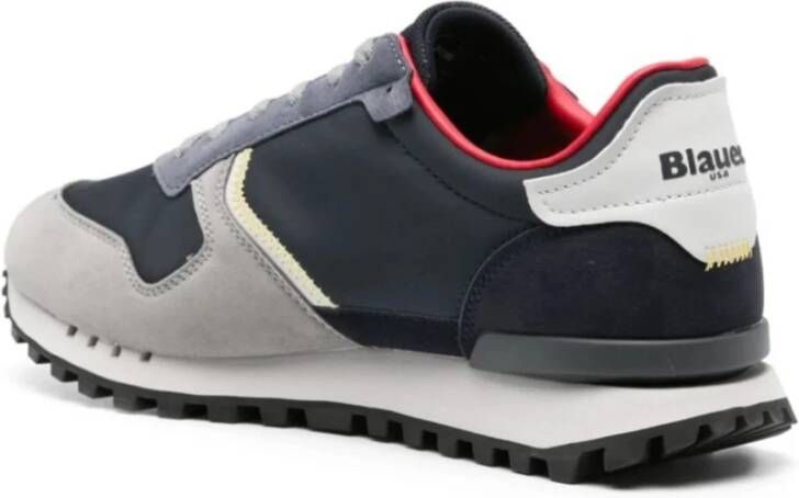 Blauer Navy Rood Sneakers Stijlvol Casual Heren Multicolor Heren