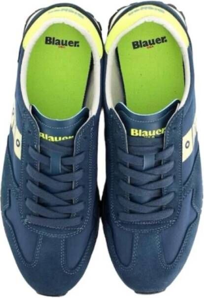 Blauer Nylon Suede Hardloopschoenen Multicolor Heren