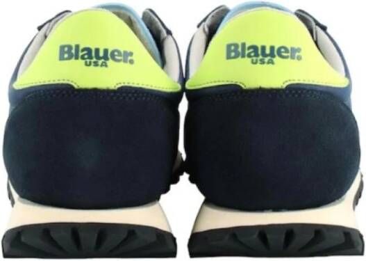 Blauer Nylon Suede Hardloopschoenen Multicolor Heren