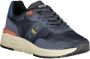 Blauer Sportieve Polyester Sneaker met Contrastdetails Blue Heren - Thumbnail 8