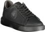 Blauer Sportieve Zwarte Polyester Sneaker met Contrastdetails Black Heren - Thumbnail 16