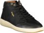 Blauer Zwarte Polyester Hoge Top Sneaker Black Heren - Thumbnail 8
