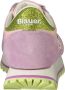Blauer Roze Polyester Sneaker met Contrastdetails Pink Heren - Thumbnail 11