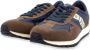 Blauer Sportieve Bruine Vetersneakers met Contrastdetails Brown Heren - Thumbnail 4