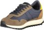 Blauer Sportieve Bruine Vetersneakers met Contrastdetails Brown Heren - Thumbnail 3