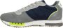 Blauer Blauwe Contrasterende Veters Sportieve Sneakers Multicolor Heren - Thumbnail 4