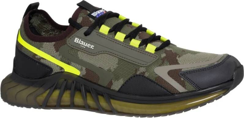 Blauer Sportschoenen Vetersluiting Effen kleur Groen Heren